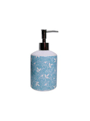 Ceramic Bathroom Set Of 3 - Floral Finish, Cyan Color - MARKET 99
