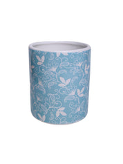 Ceramic Bathroom Set Of 3 - Floral Finish, Cyan Color - MARKET 99