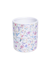 Ceramic Bathroom Set Of 3 - Floral Finish, Ivory Color - MARKET 99
