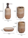 Ceramic Bathroom Set Of 4 - Stone Finish, Matte - MARKET 99