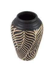 Ceramic Black +Grey Cylindrical Vase - MARKET 99