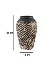 Ceramic Black +Grey Cylindrical Vase - MARKET 99