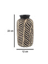 Ceramic Black +Grey Cylindrical Vase - MARKET 99