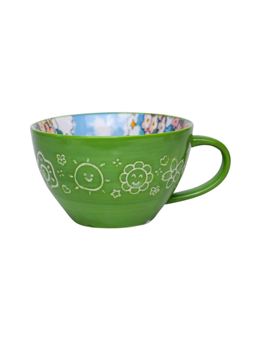 Ceramic Coffee & Tea Cup - 400mL & Green - MARKET 99