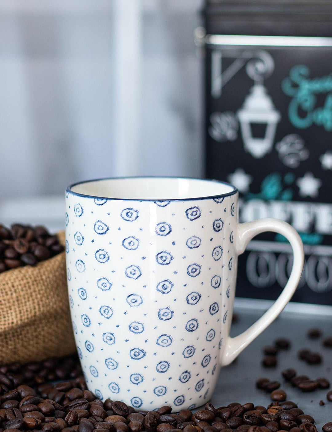 Ceramic Coffee Mug - 380Ml, Dot Repeat - MARKET 99