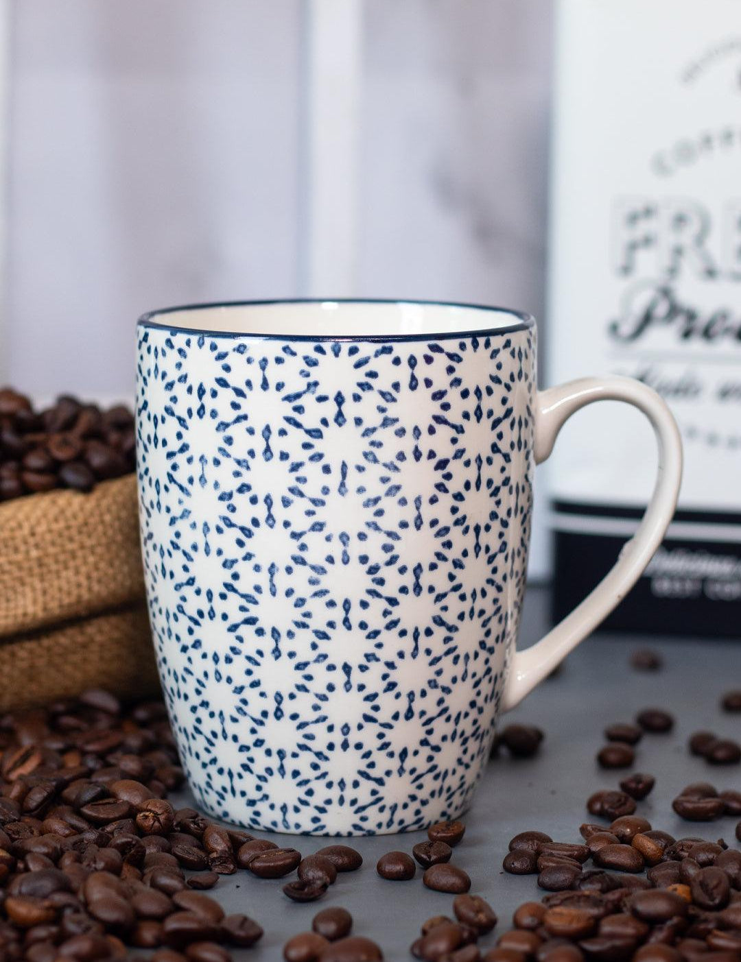 Ceramic Coffee Mug - 380Ml, Dot Repeat - MARKET 99