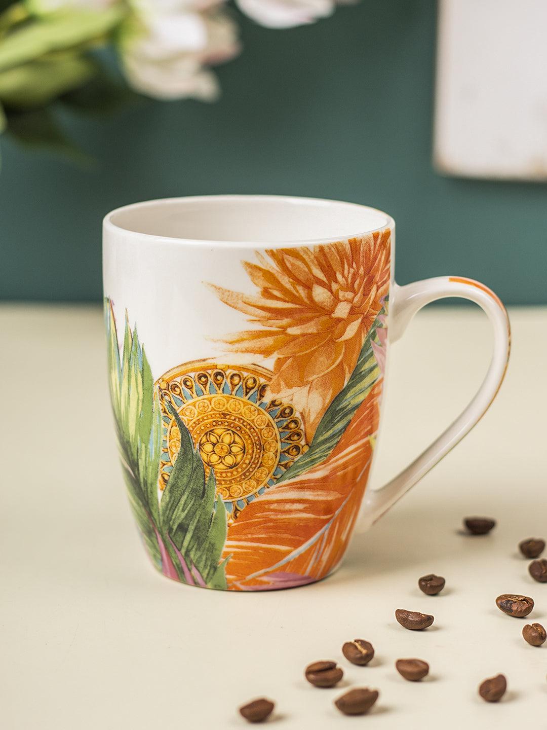 Ceramic Coffee Mug With Lid - Multi, 420 Ml - MARKET 99