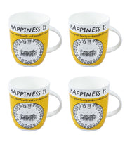 Ceramic Coffee Mugs ( White & Cadmium Yellow , Set of 4, 340 mL) - MARKET 99