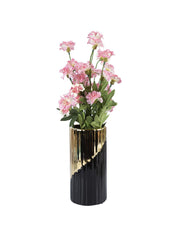 Ceramic Gold + Black Cylindrical Vase - MARKET 99