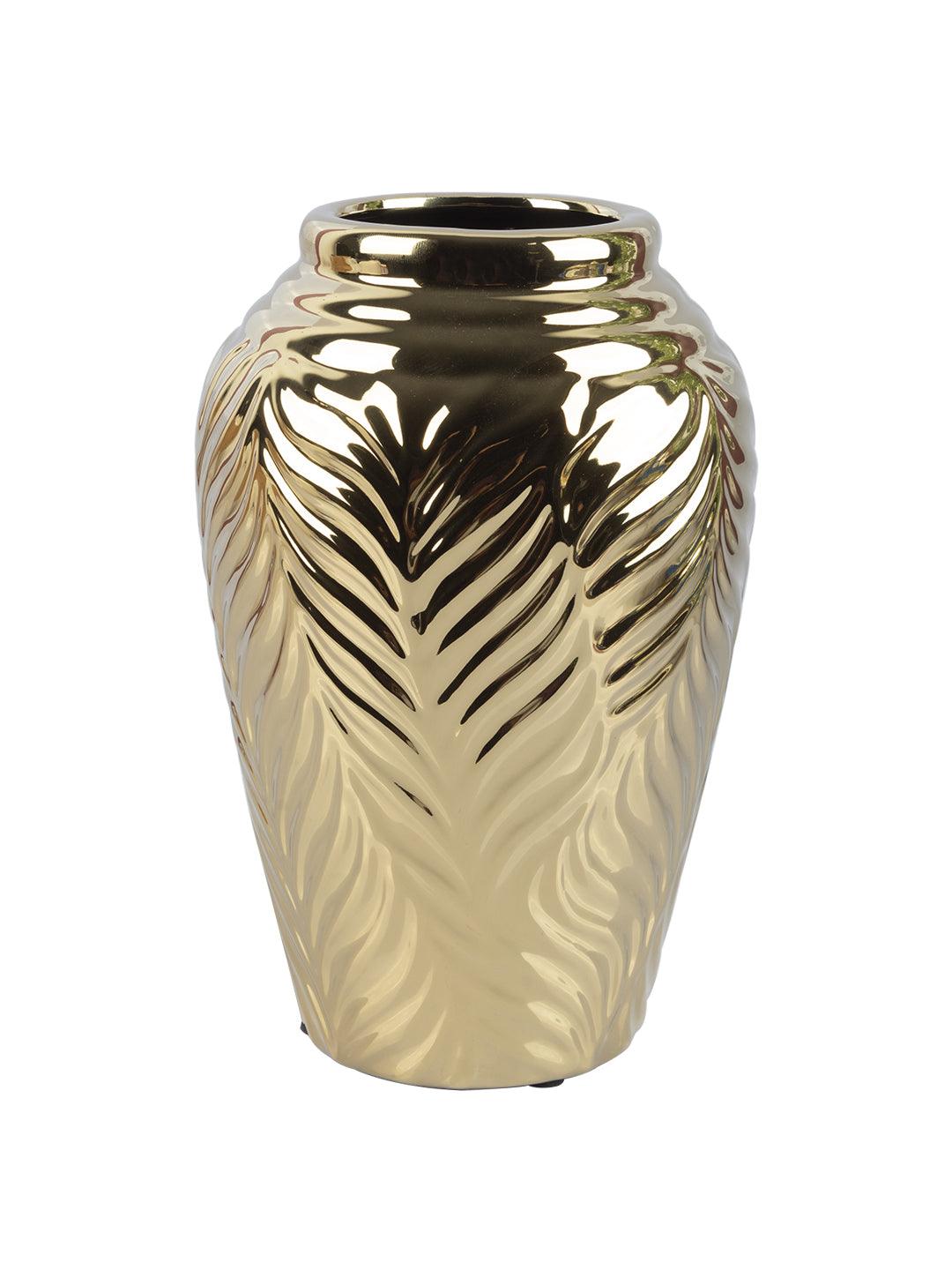 Ceramic Gold Cylindrical Vase - MARKET 99