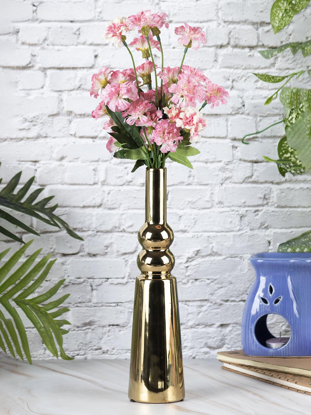 Ceramic Gold Triangle Shaped Vase - MARKET 99