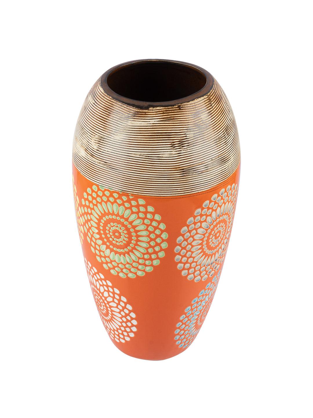 Ceramic Multicolor Oval Shaped Vase - MARKET 99