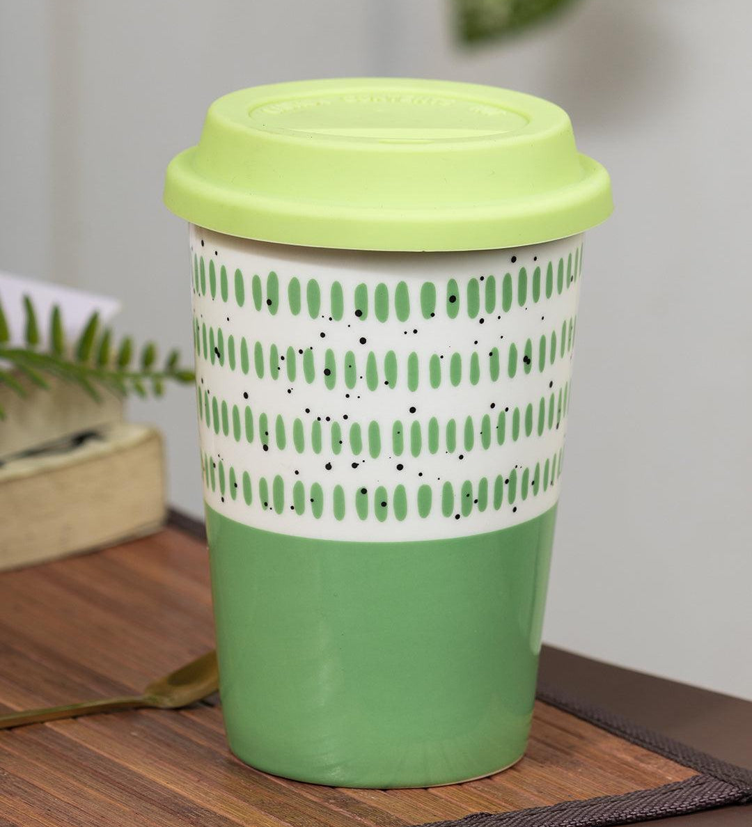 Ceramic Travel Coffee Mug with lid (400 mL) - MARKET 99