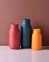 Ceramic, Vase, Engraved, Glossy : Finish, Multicolor