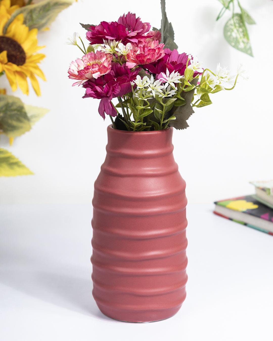 Ceramic, Vase, Engraved, Glossy : Finish, Multicolor