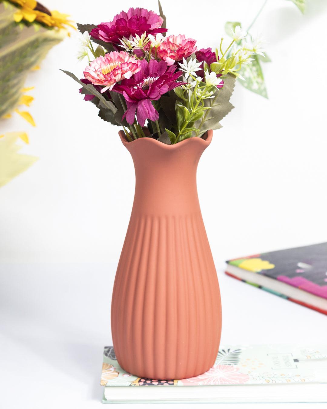 Ceramic, Vase, Floral Mouth, Matt : Finish, Multicolor