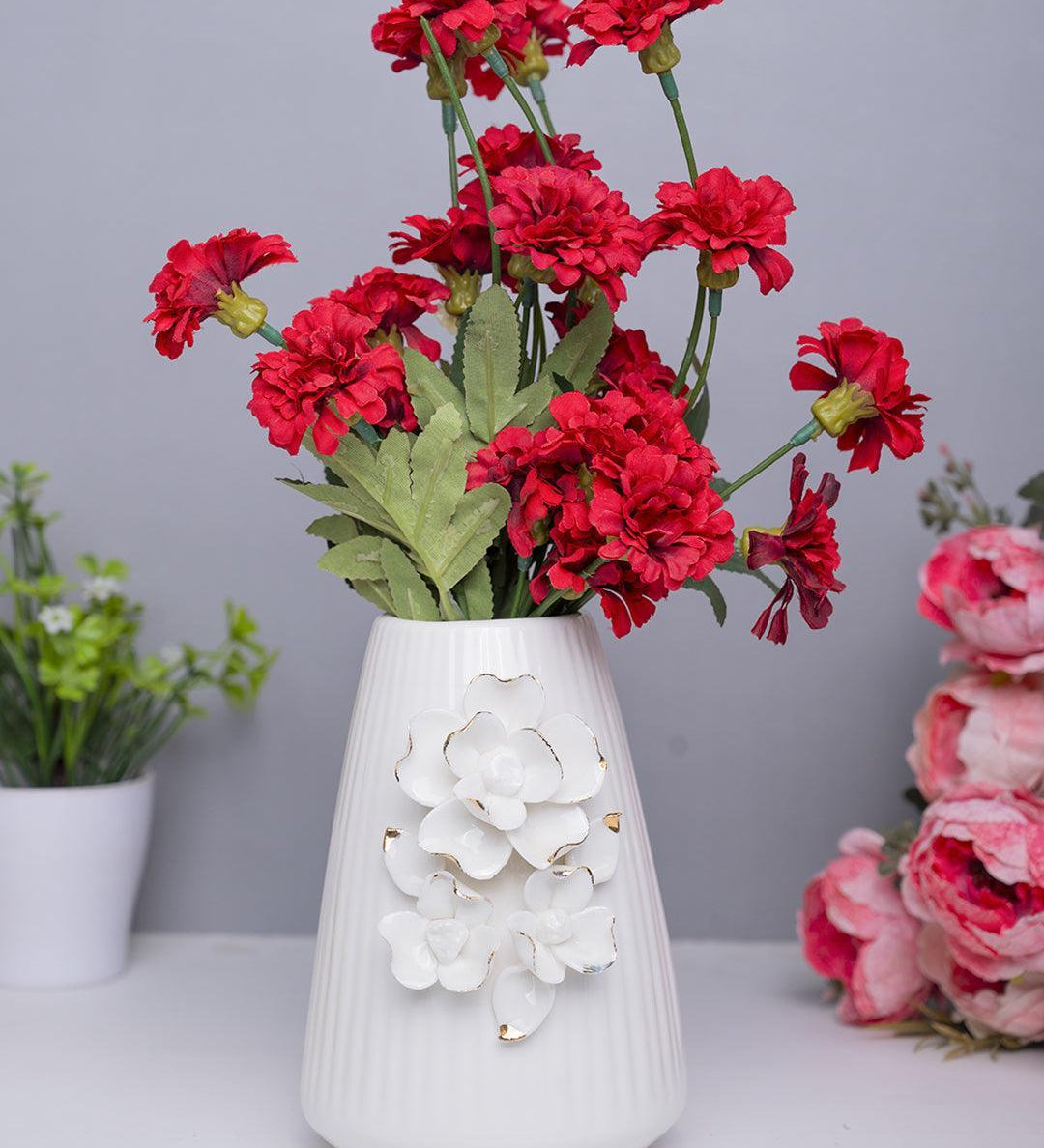 Ceramic White Vase for Home Decoration - MARKET 99