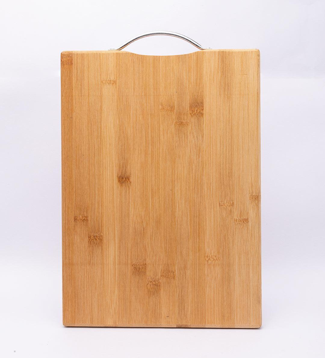 Chopping Board, with Metal Handle, Natural Wood Colour, Bamboo - MARKET 99