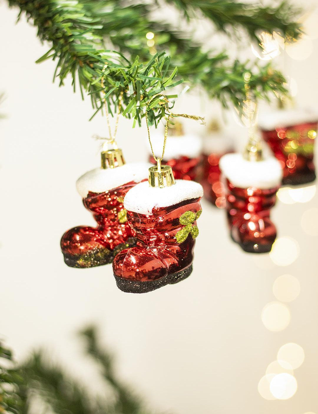 Christmas Hanging Santa Boots Ornament, Pack Of 6 Pcs - MARKET 99