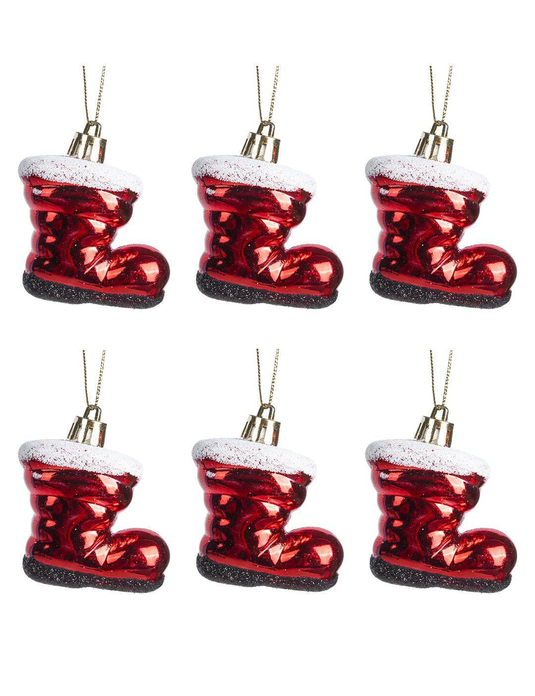 Christmas Hanging Santa Boots Ornament, Pack Of 6 Pcs - MARKET 99