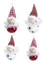 Christmas Hanging Santa Head Ornament With Bell Set Of 4 Pcs - Assorted Design - MARKET 99