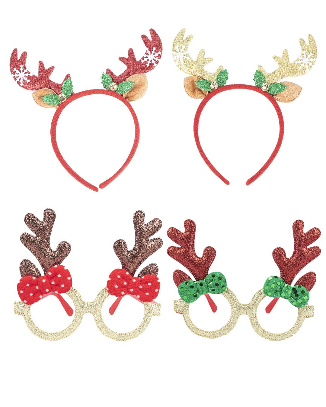 Christmas Headbands & Glasses Frames (2N Head Band & 2N Spectacle) - MARKET 99