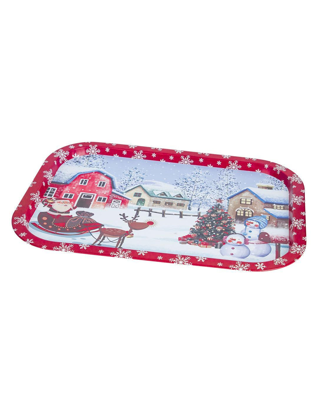 Christmas Mural Print - Christmas Metal Serving Tray - MARKET 99