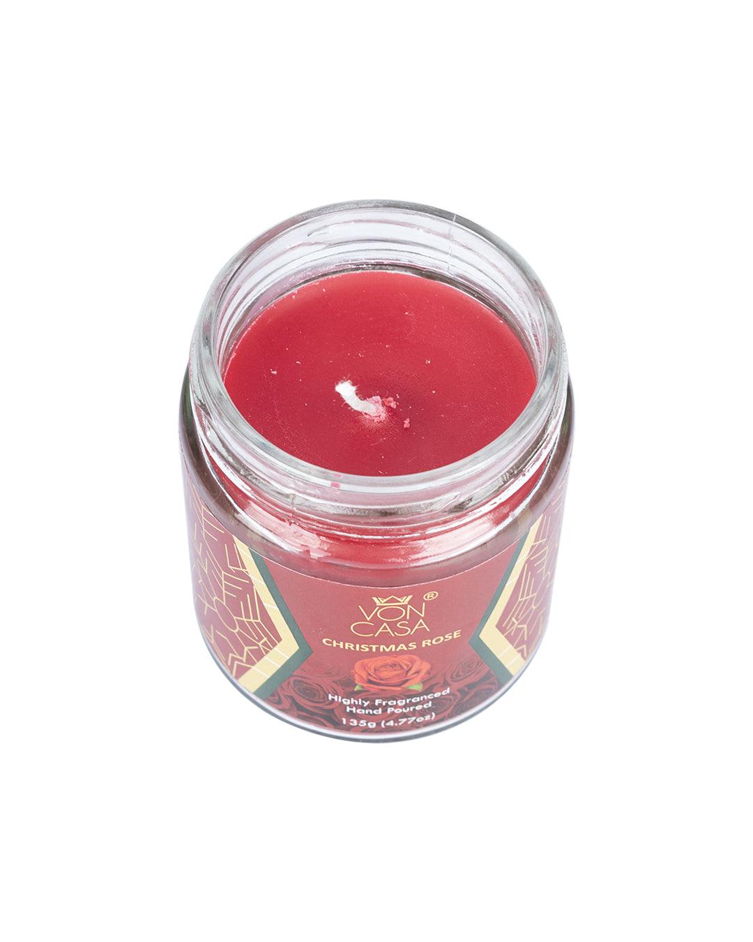 Christmas Rose Fragrance Candle Jar - MARKET 99