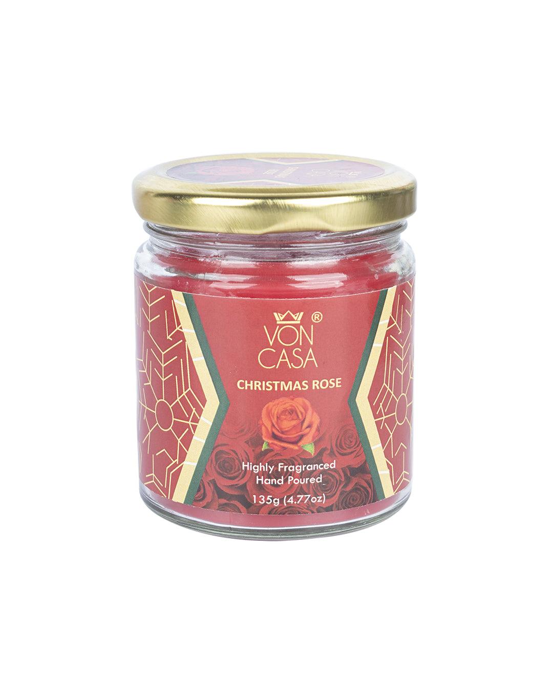 Christmas Rose Fragrance Candle Jar - MARKET 99