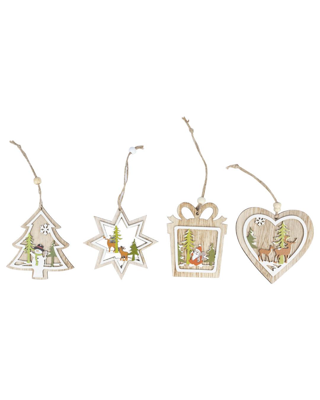 Christmas Tree Decorations Accessories, Set Of 4 (Assorted Colour) - MARKET 99