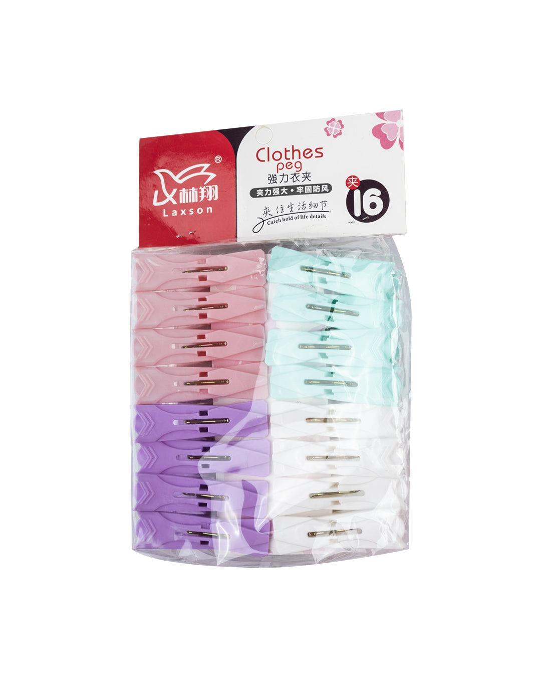 Cloth Clips, Multicolour, Plastic, Set of 16 - MARKET 99