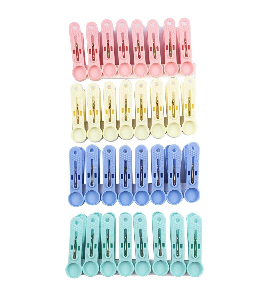 Cloth Clips, Multicolour, Plastic, Set of 32 - MARKET 99