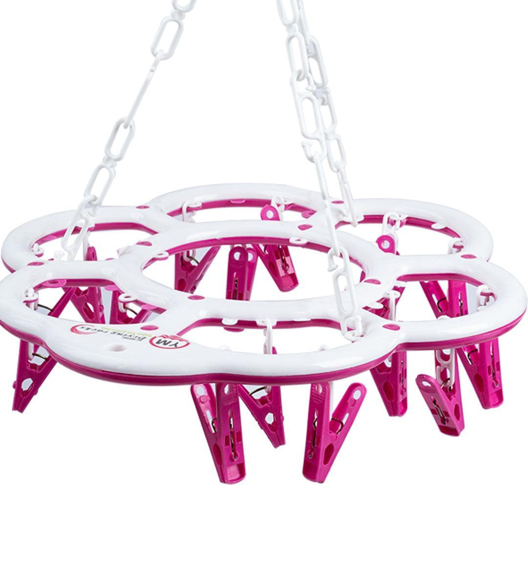 Cloth Hanger, Pegs, Pink, Plastic, Set of 18 - MARKET 99