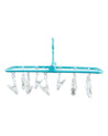 Cloth Hanger with 12 Pegs, Clips, Blue, Plastic, - MARKET 99
