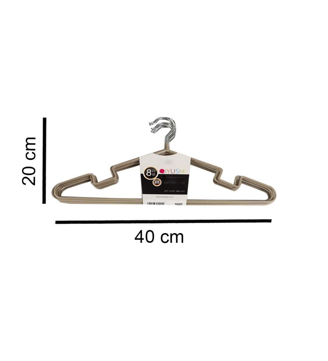 Cloth Hangers, Brown, Iron, Set of 8 - MARKET 99