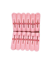 Clothes Clips Set, Pegs, Pink, Plastic, Set of 12 - MARKET 99