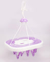 Clothes Hanger with 20 Pegs, Clips, Purple, Plastic - MARKET 99