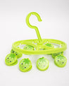 Clothes Hanger with 8 Pegs, Cloth Pegs, Green, Plastic - MARKET 99