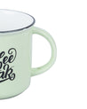 'Coffee break' Graphic Print Drinkware Glossy Ceramic Coffee Mug ( Celeste Blue, 400 mL) - MARKET 99