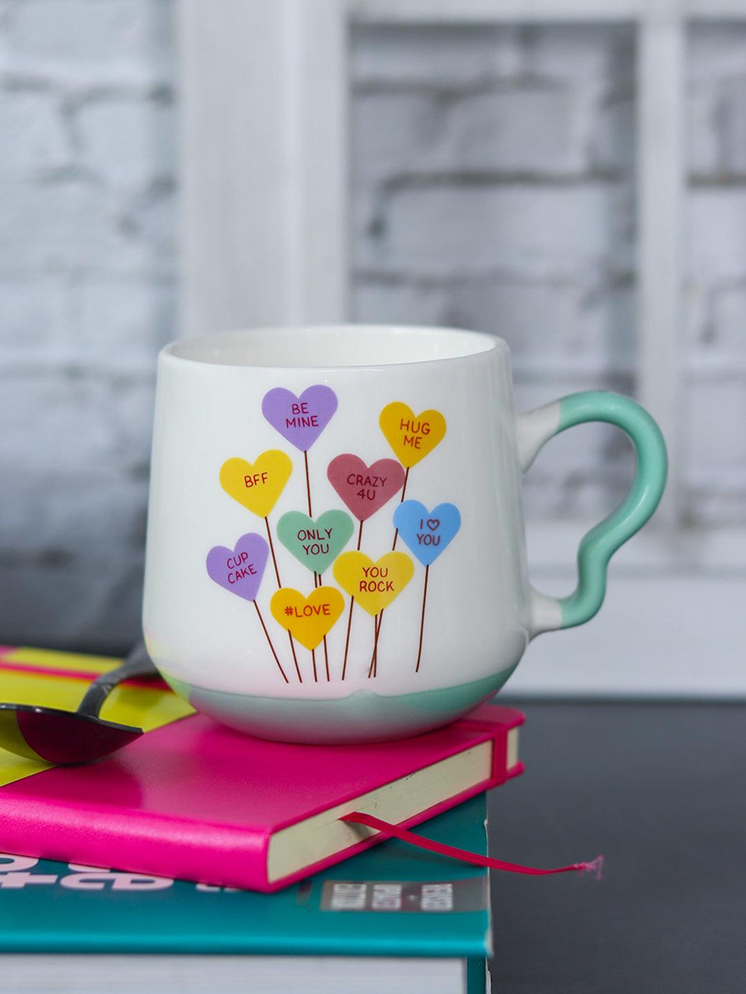 Coffee Cup - 400 Ml, Heart Shape Ballon Print - MARKET 99