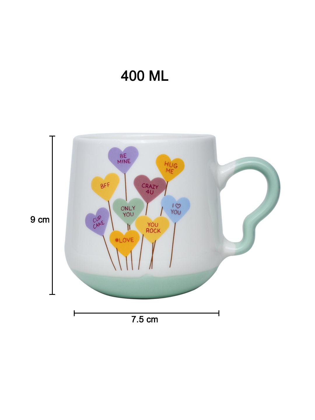 Coffee Cup - 400 Ml, Heart Shape Ballon Print - MARKET 99