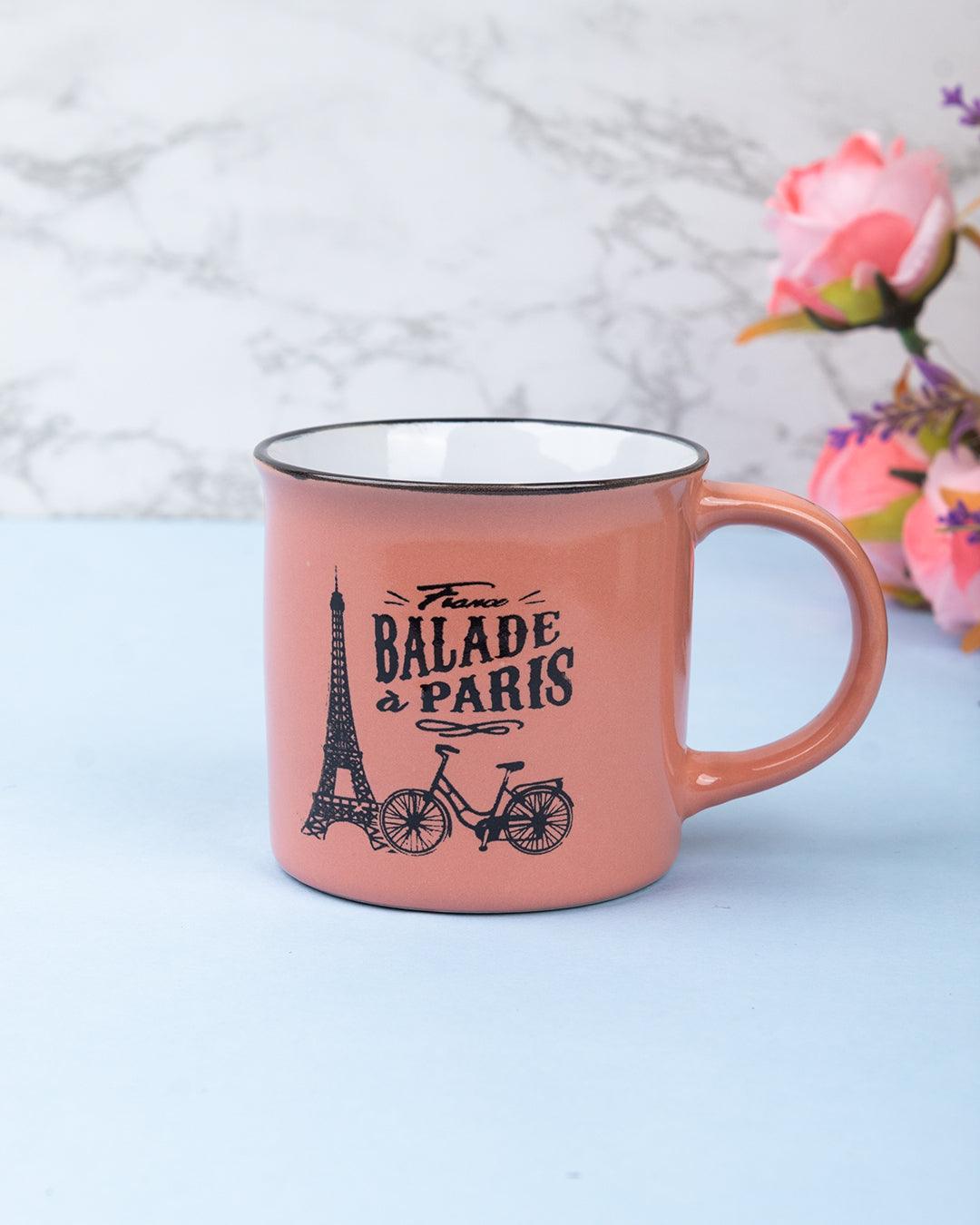 Coffee Mug, Ballade a Paris, Baby Pink, Ceramic, 200 mL - MARKET 99