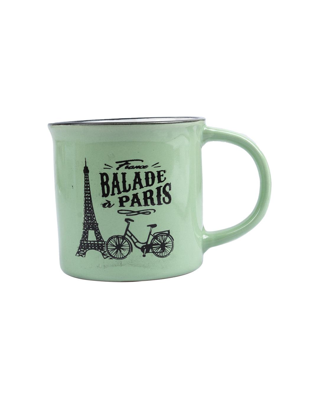 Coffee Mug, Ballade a Paris, Green, Ceramic, 200 mL - MARKET 99