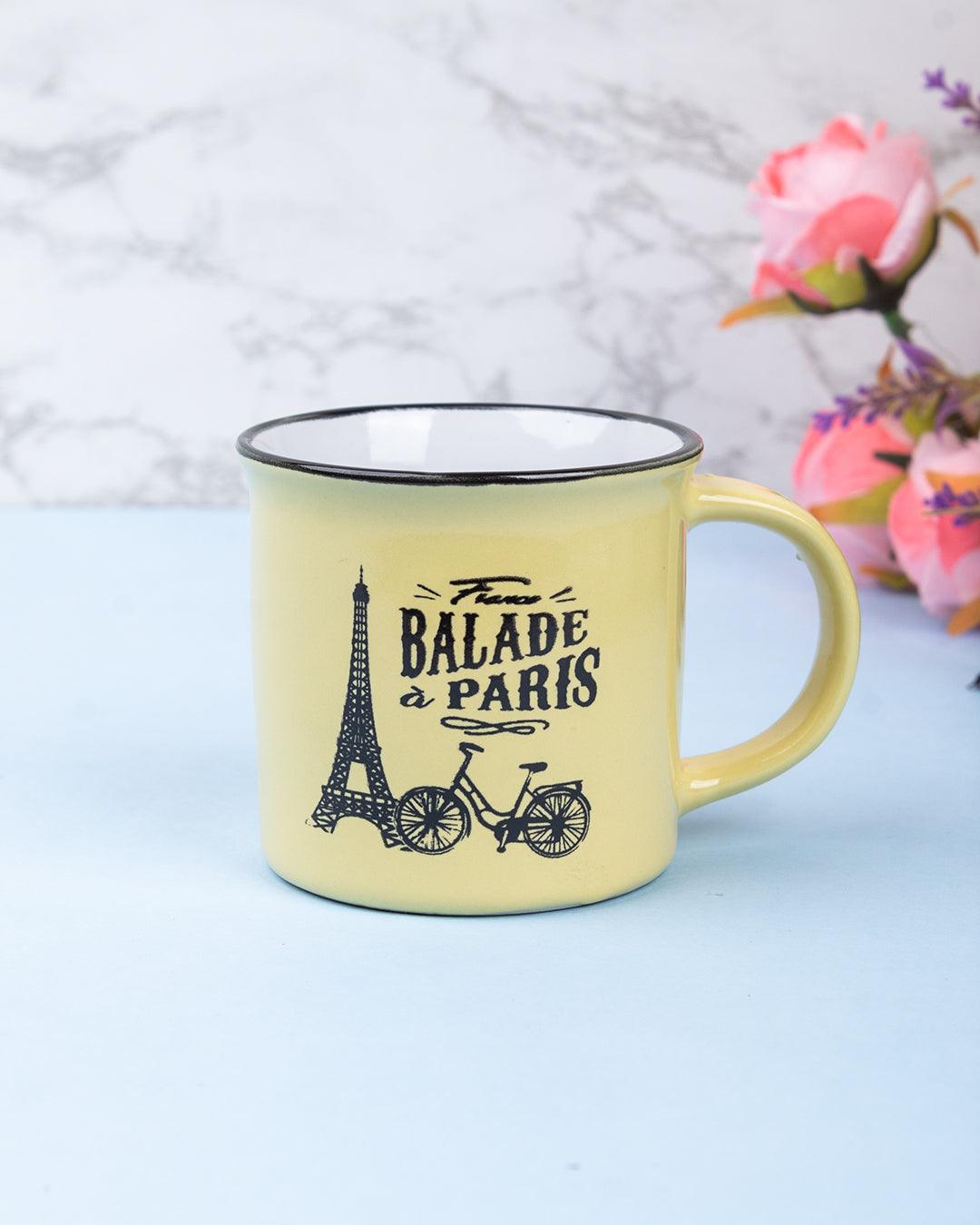 Coffee Mug, Ballade a Paris, Yellow, Ceramic, 200 mL - MARKET 99