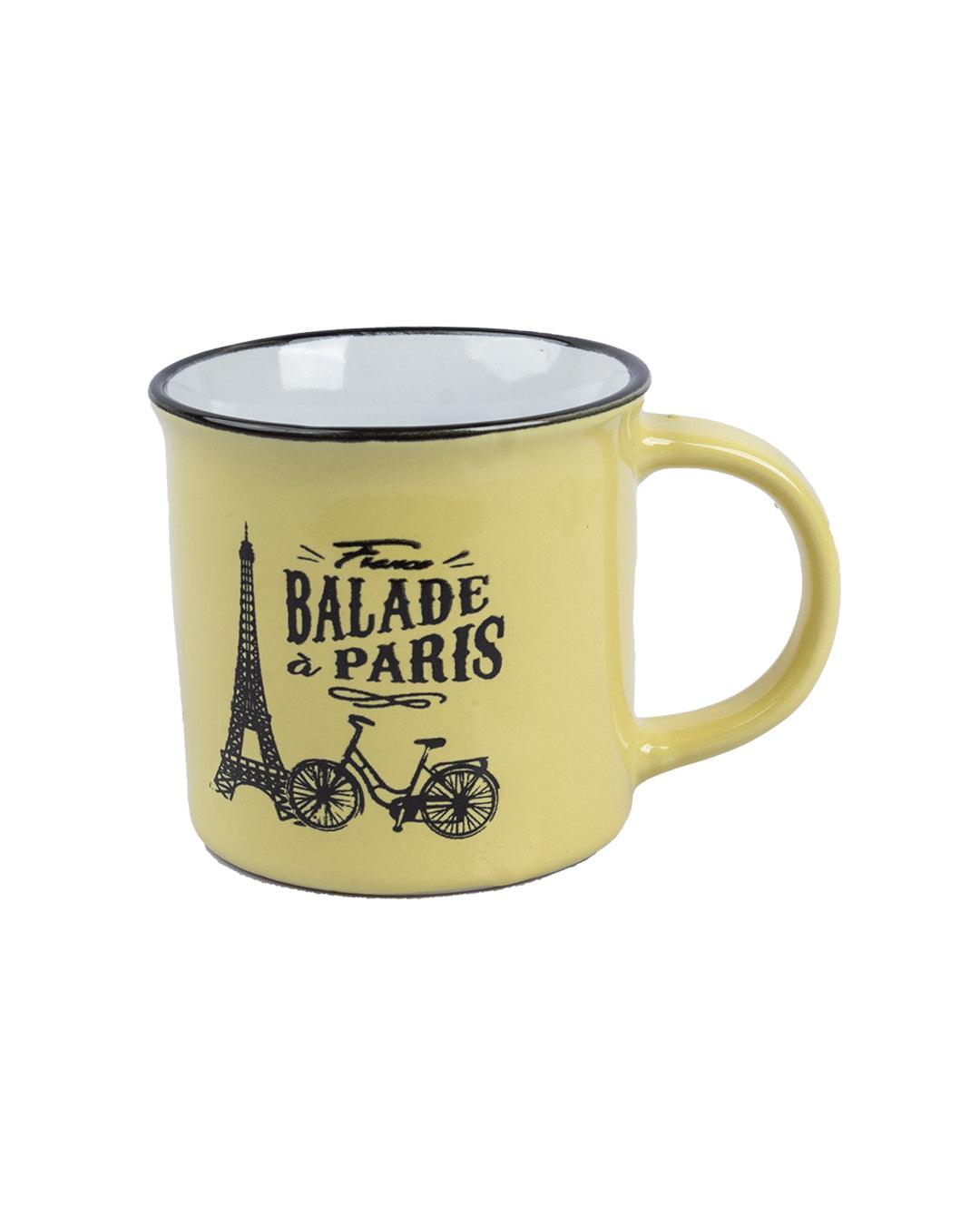 Coffee Mug, Ballade a Paris, Yellow, Ceramic, 200 mL - MARKET 99