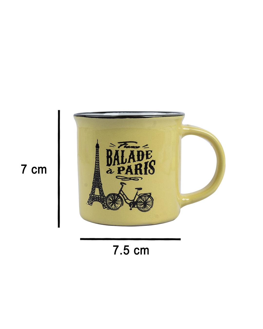 Coffee Mug, Ballade a Paris, Yellow, Ceramic, 200 mL - MARKET 99