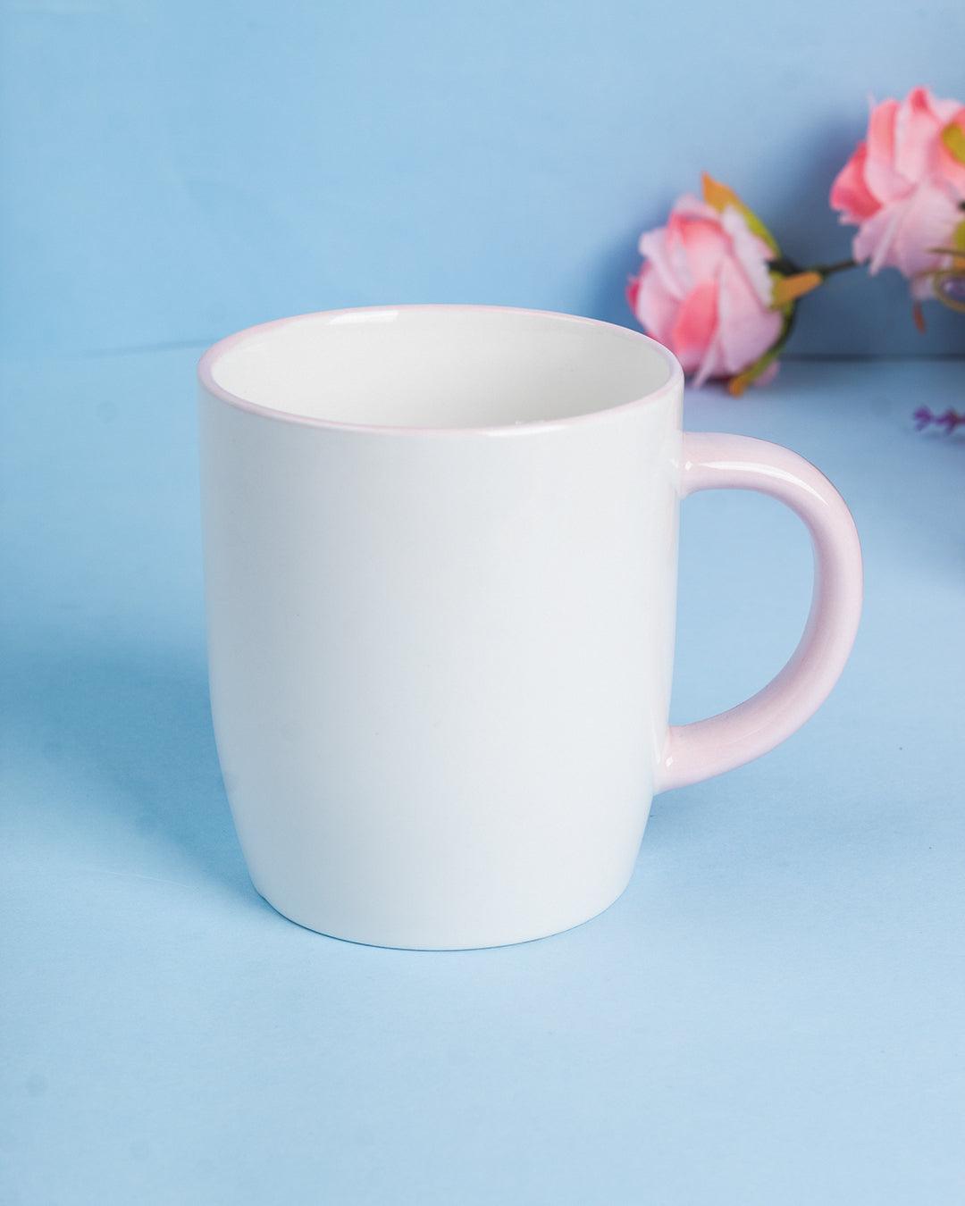 Coffee Mug, Glossy Finish, Light Pink, Ceramic, 380 mL - MARKET 99