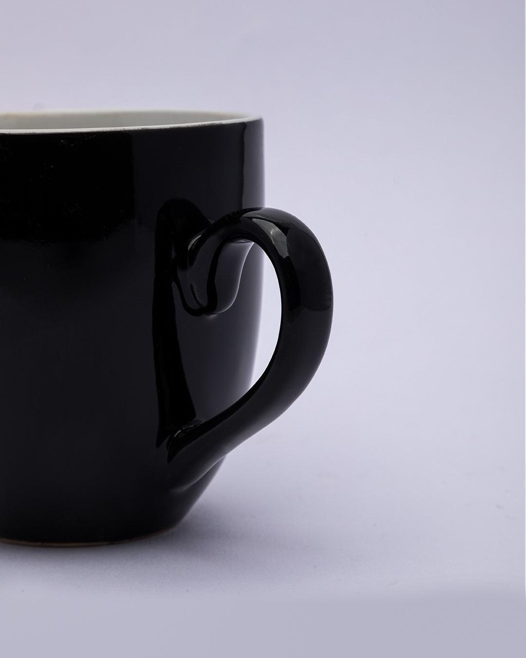 Coffee Mug Set, Handmade, Classic Mug, Black & White Colour, Ceramic, Set of 6, 220 mL - MARKET 99