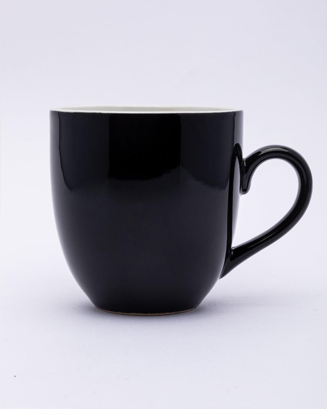 Coffee Mug Set, Handmade, Classic Mug, Black & White Colour, Ceramic, Set of 6, 220 mL - MARKET 99