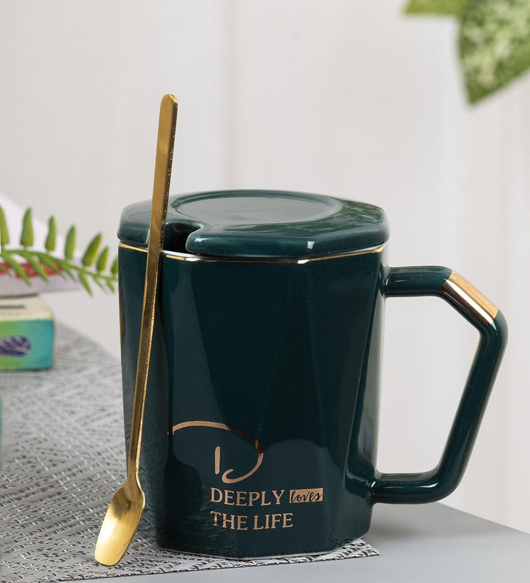 Coffee Mug With Lid (320 Ml) - MARKET 99